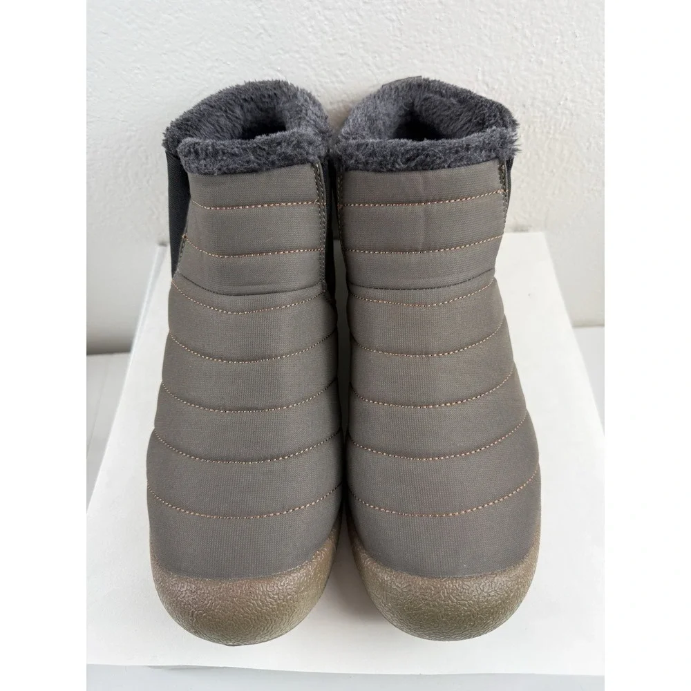 Eagsouni Waterproof Quilted Puffer Faux Fur Lined Mens Ankle Boot Sz 43 EU/10 US